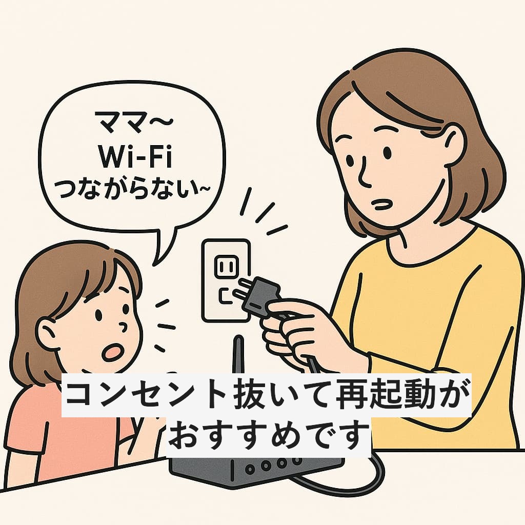 ルーターを再起動してる画像